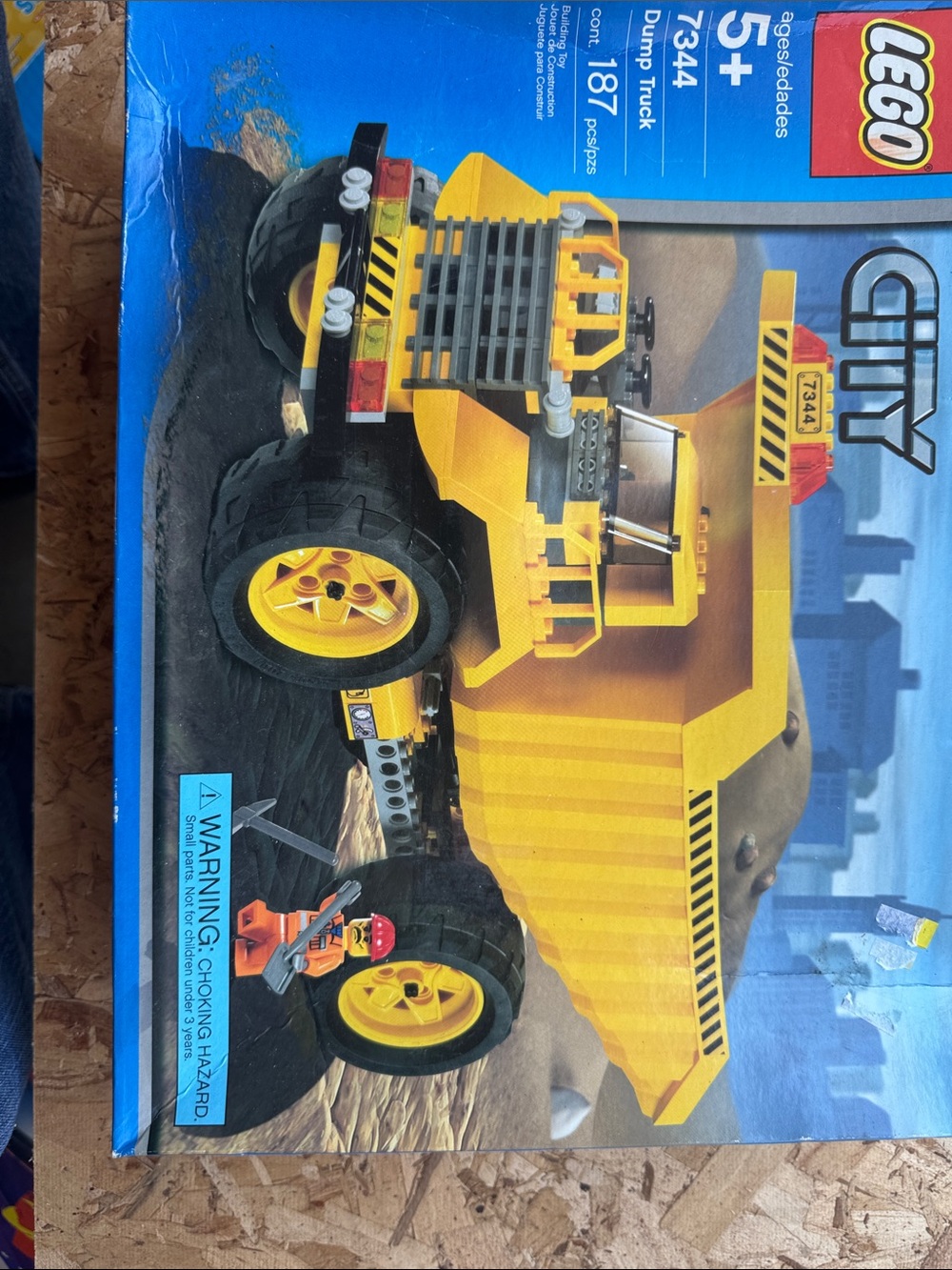 LEGO Yellow City Dump Truck with Black Wheels